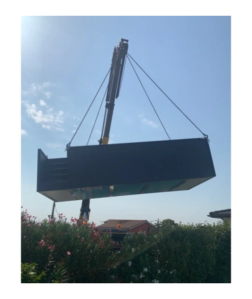 Contentor móvel para piscina de 5,25 m x 2,55 m x 1,26 m