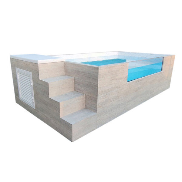 QU.jpg Piscina elevada ILU Pro 230 fabricada em aço rígido.
