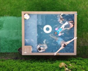 Spa modular com banheira de hidromassagem e pacote de conforto, 3,0 m x 2,5 m