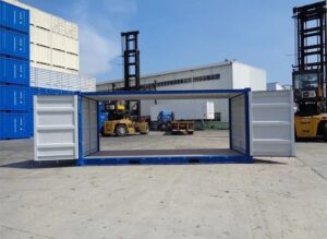 Contentor marítimo de 20 pés com porta dupla (lateral aberta)