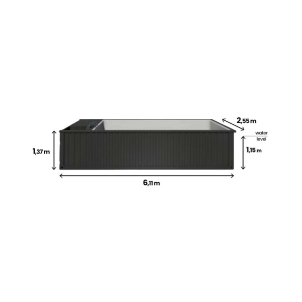 qaa.png Piscina contentor pronta a usar, com 6,2 m x 2,5 m, Pacote Conforto